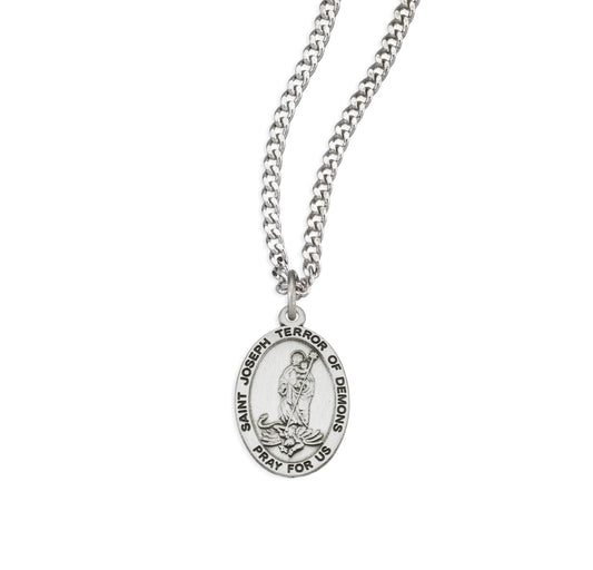 St. Joseph Sterling Silver Medal Necklace