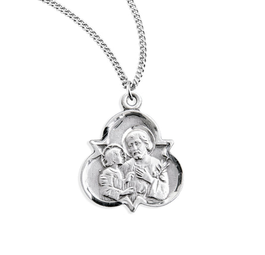 St. Joseph Sterling Silver Medal Necklace