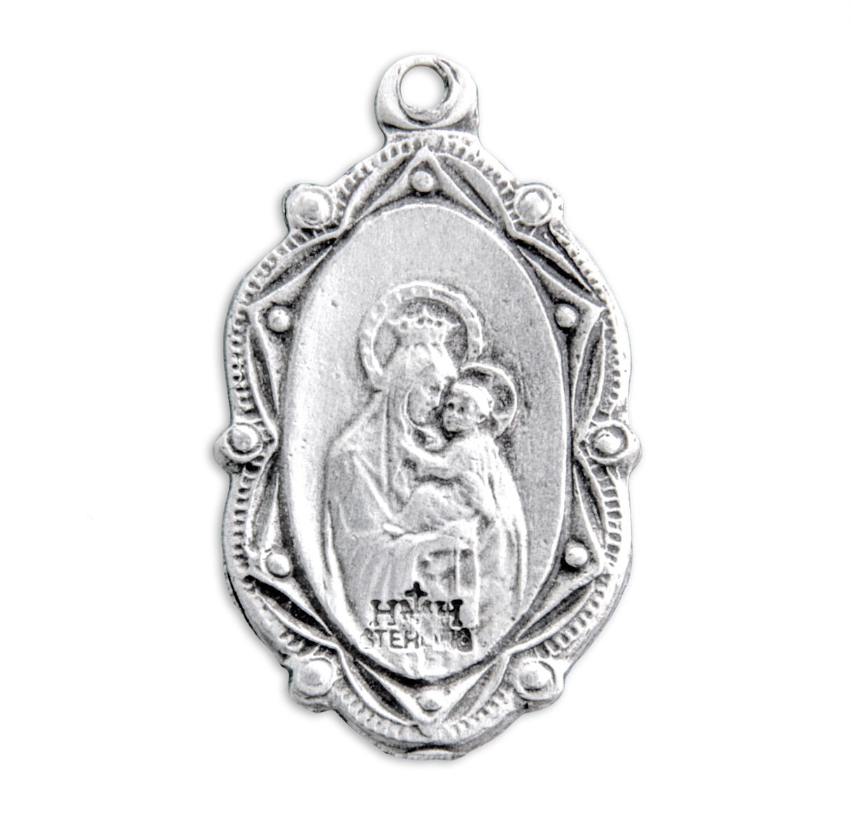 Sacred Heart of Jesus Sterling Silver Scapular Medal Necklace