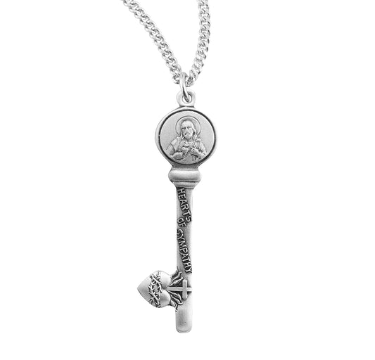 Hearts of Sympathy Sterling Silver Key