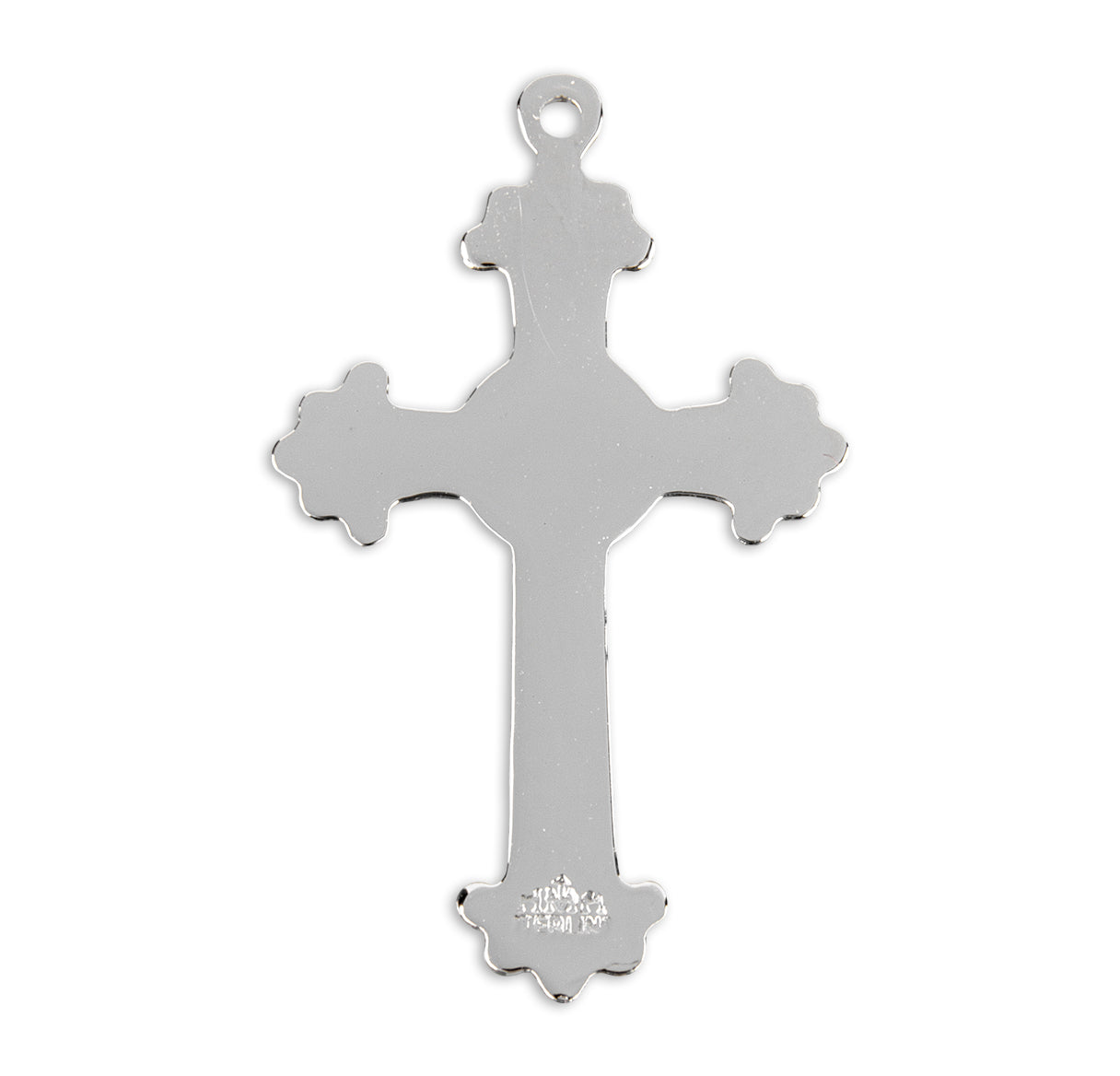 Two-Tone Sterling Silver Cross with Curb Chain Gift Box