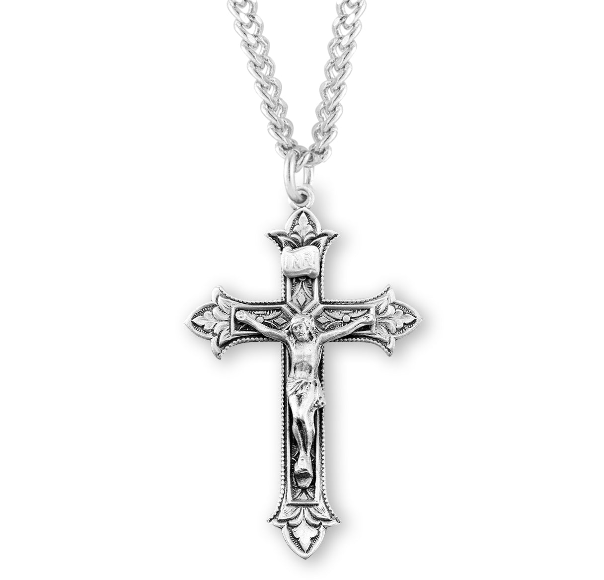 Sterling Silver Fleur De Lis Cross