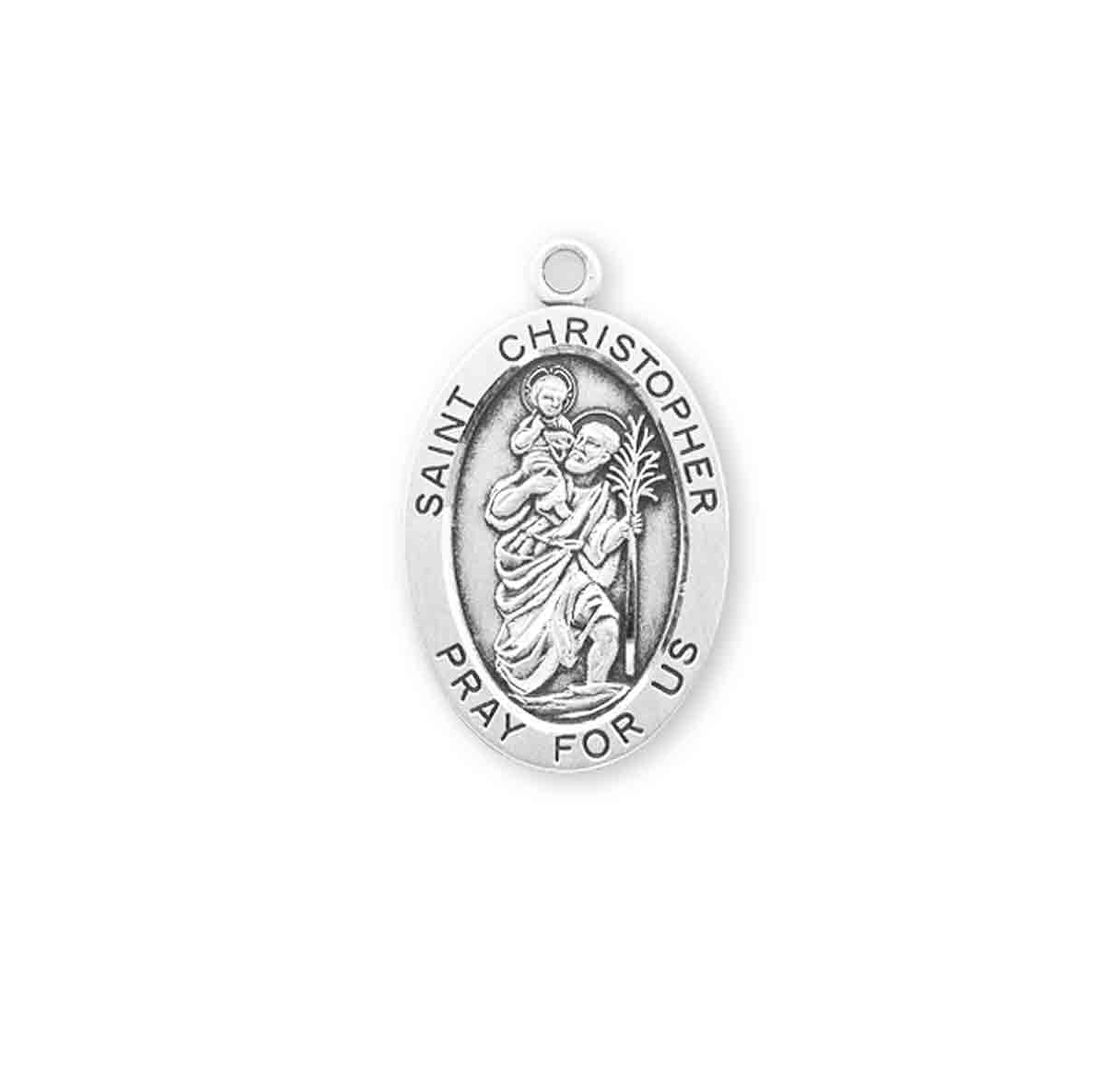 St. Christopher Sterling Silver Medal Necklace