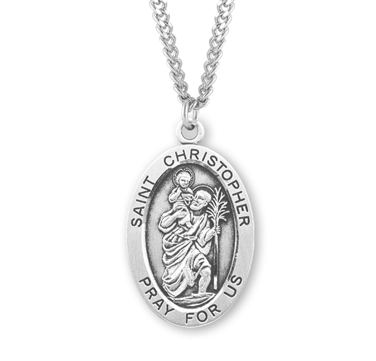 St. Christopher Sterling Silver Medal Necklace