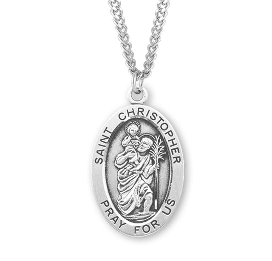 St. Christopher Sterling Silver Medal Necklace