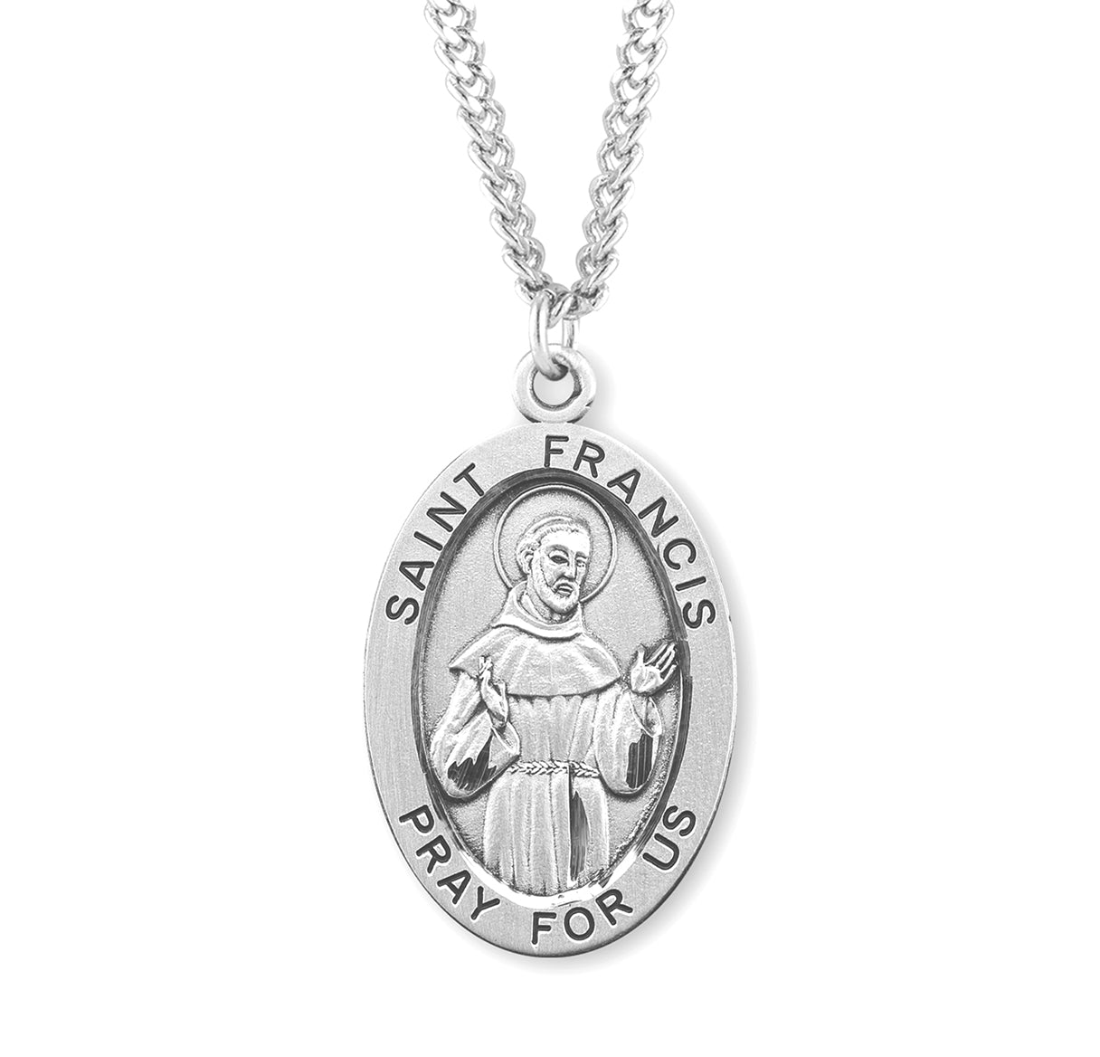 St. Francis Sterling Silver Medal Necklace