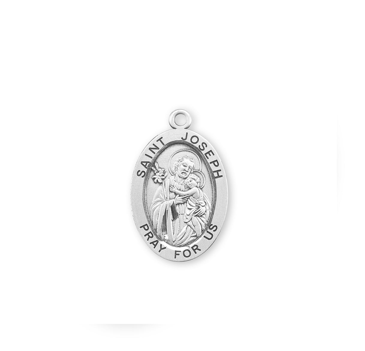 St. Joseph Sterling Silver Medal Necklace