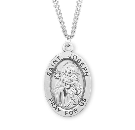 St. Joseph Sterling Silver Medal Necklace