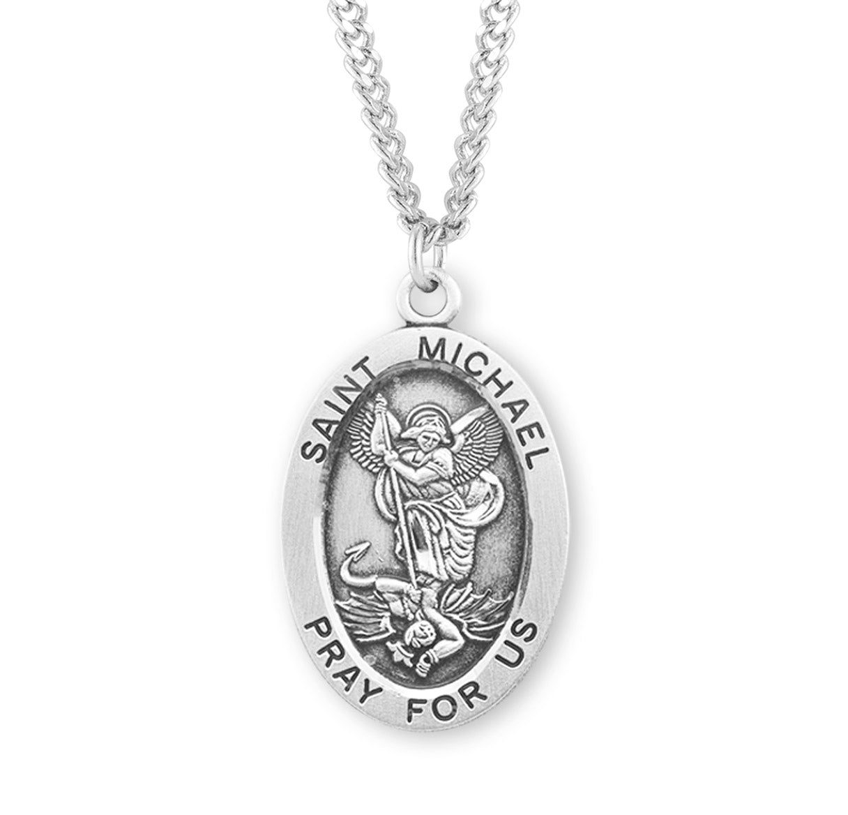 St. Michael Sterling Silver Medal Necklace