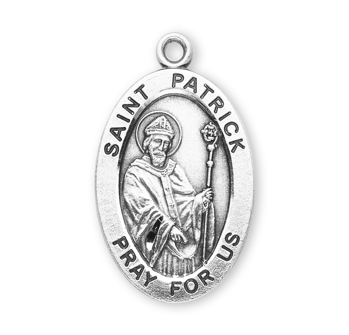 St. Patrick Sterling Silver Medal Necklace