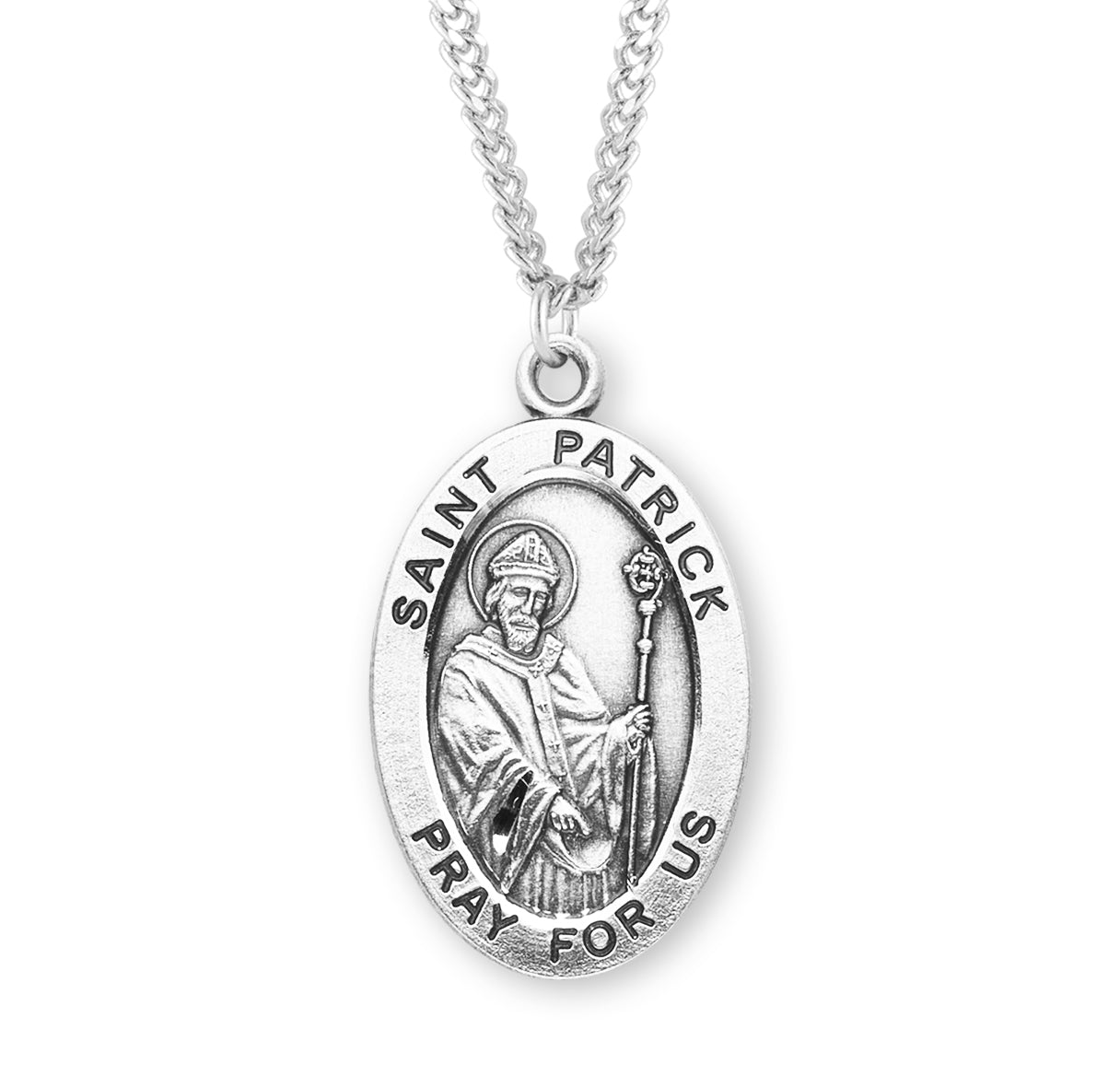 St. Patrick Sterling Silver Medal Necklace