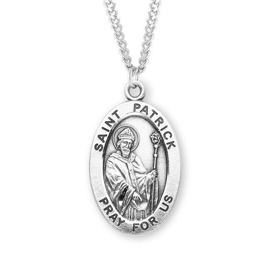 St. Patrick Sterling Silver Medal Necklace