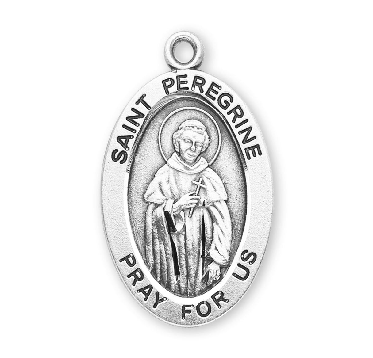 St. Peregrine Sterling Silver Medal Necklace