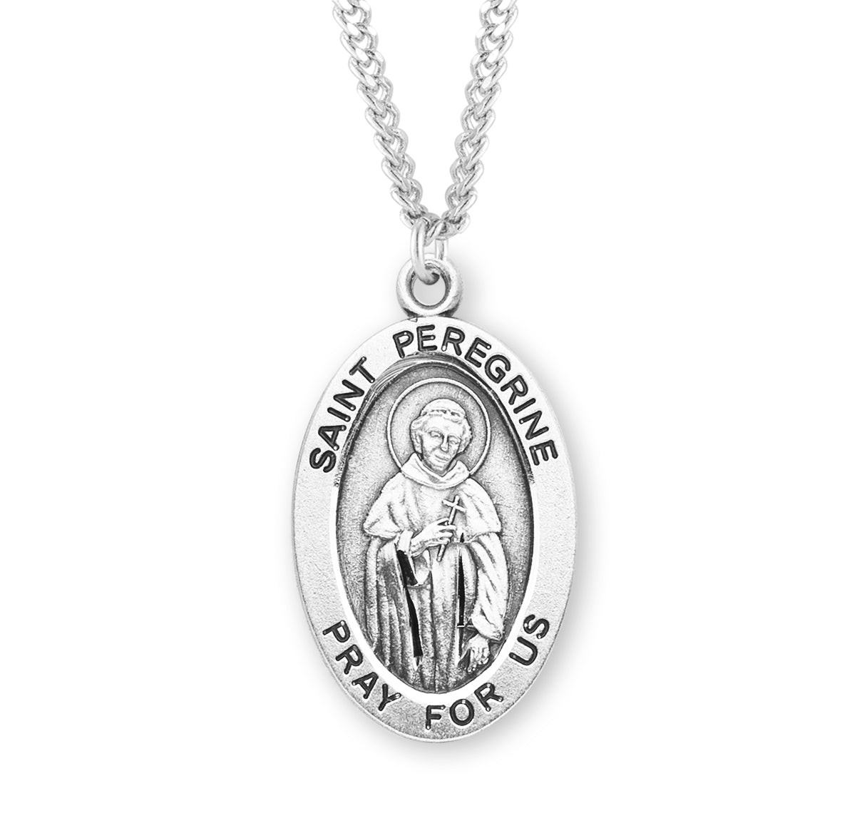 St. Peregrine Sterling Silver Medal Necklace