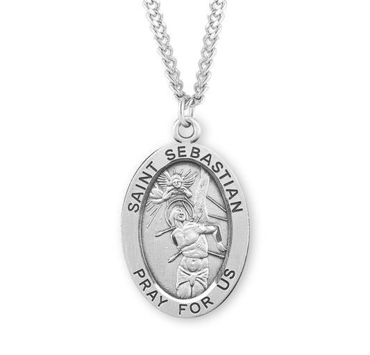 St. Sebastian Sterling Silver Medal Necklace