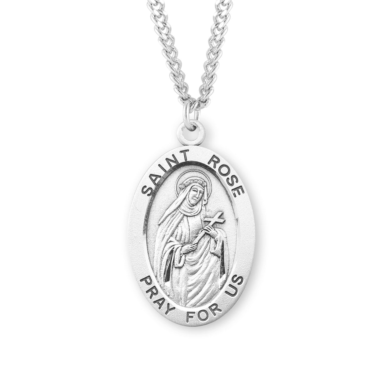 St. Rose Sterling Silver Medal Necklace