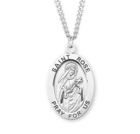 St. Rose Sterling Silver Medal Necklace