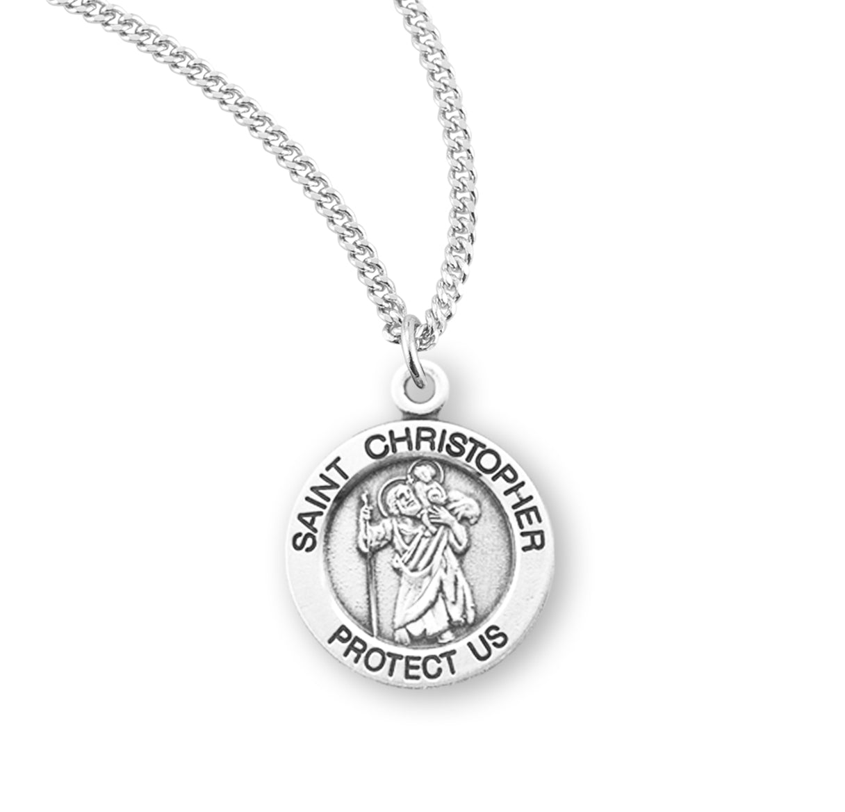 St. Christopher Sterling Silver Medal Necklace