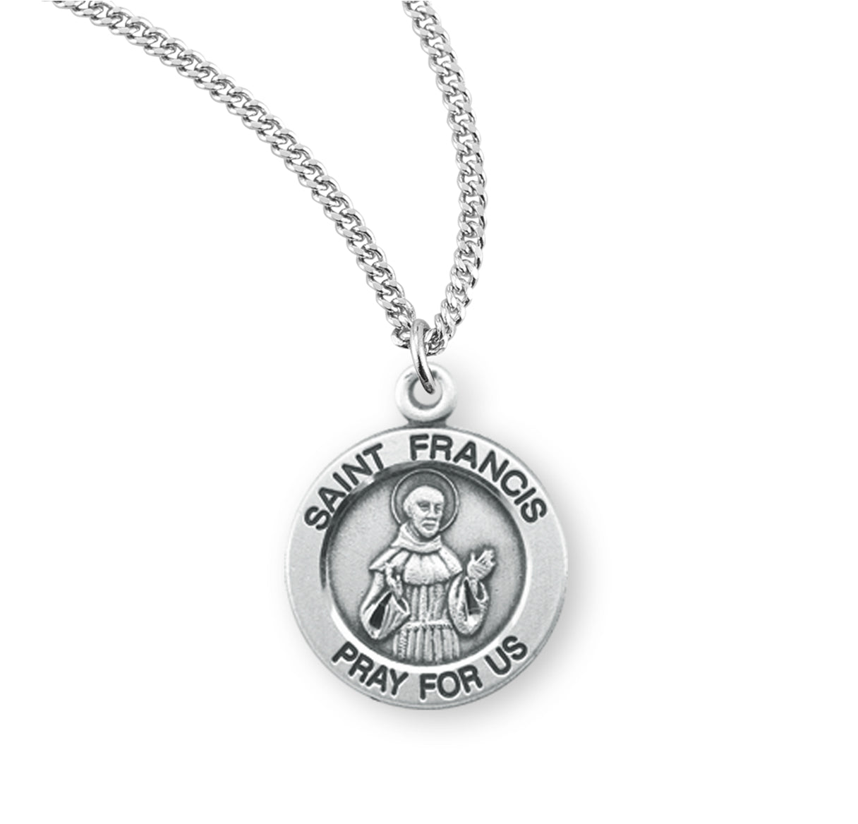 St. Francis of Assisi Sterling Silver Medal Necklace