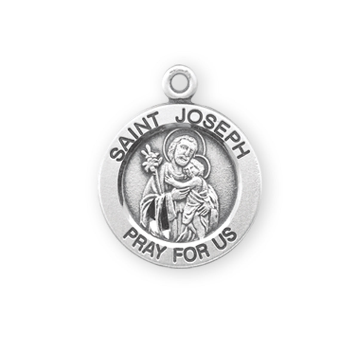 St. Joseph Sterling Silver Medal Necklace