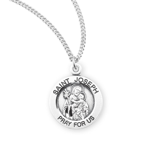 St. Joseph Sterling Silver Medal Necklace