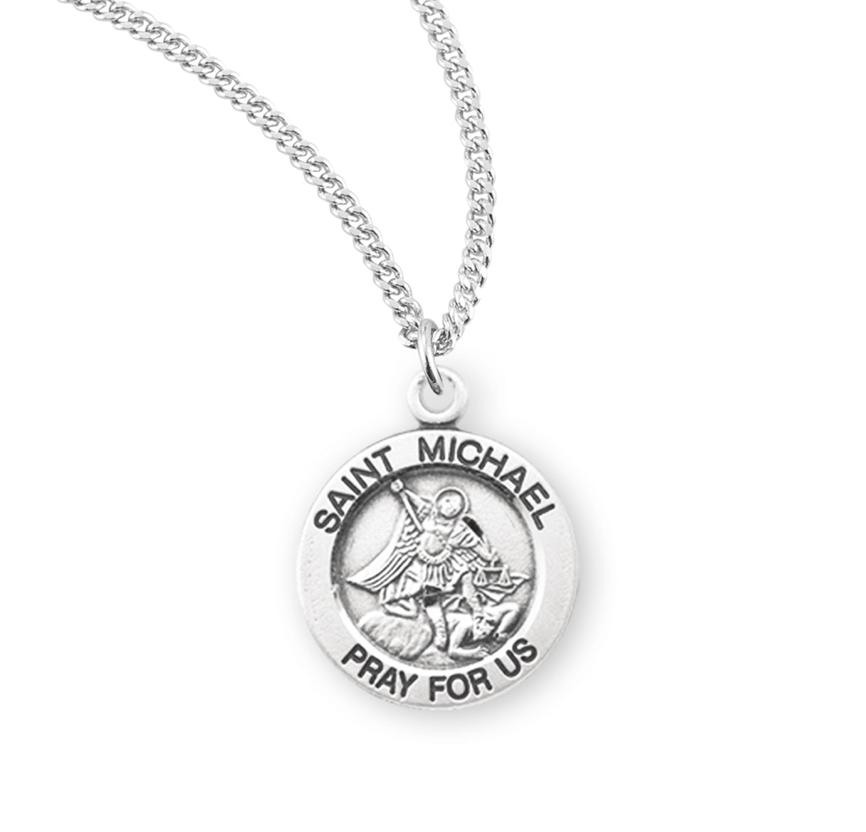 St. Michael Sterling Silver Medal Necklace