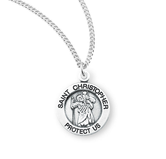 St. Christopher Sterling Silver Medal Necklace