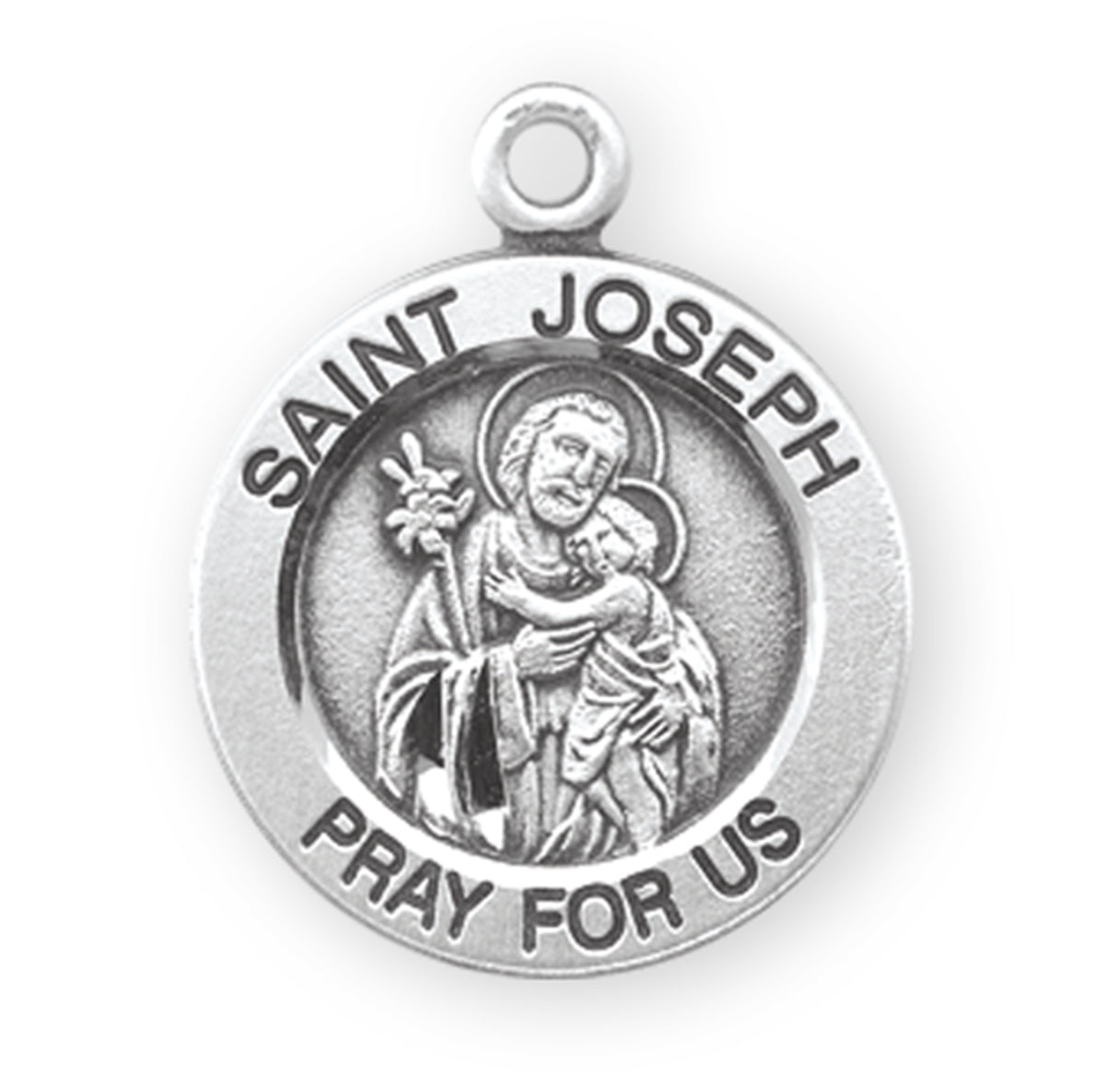 St. Joseph Sterling Silver Medal Necklace