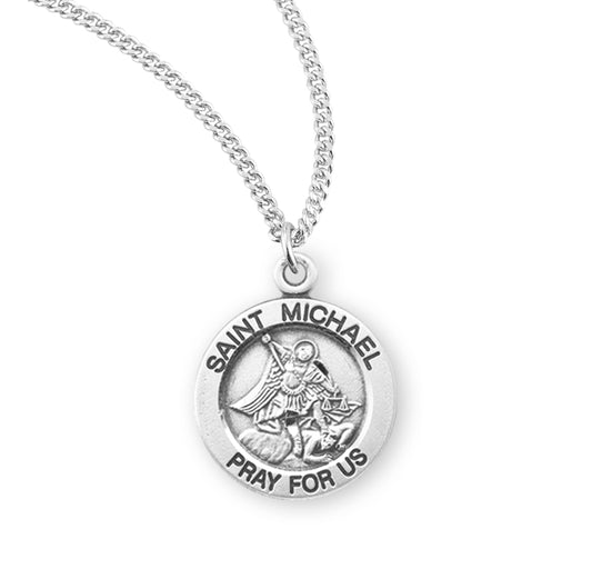 St. Michael Sterling Silver Medal Necklace