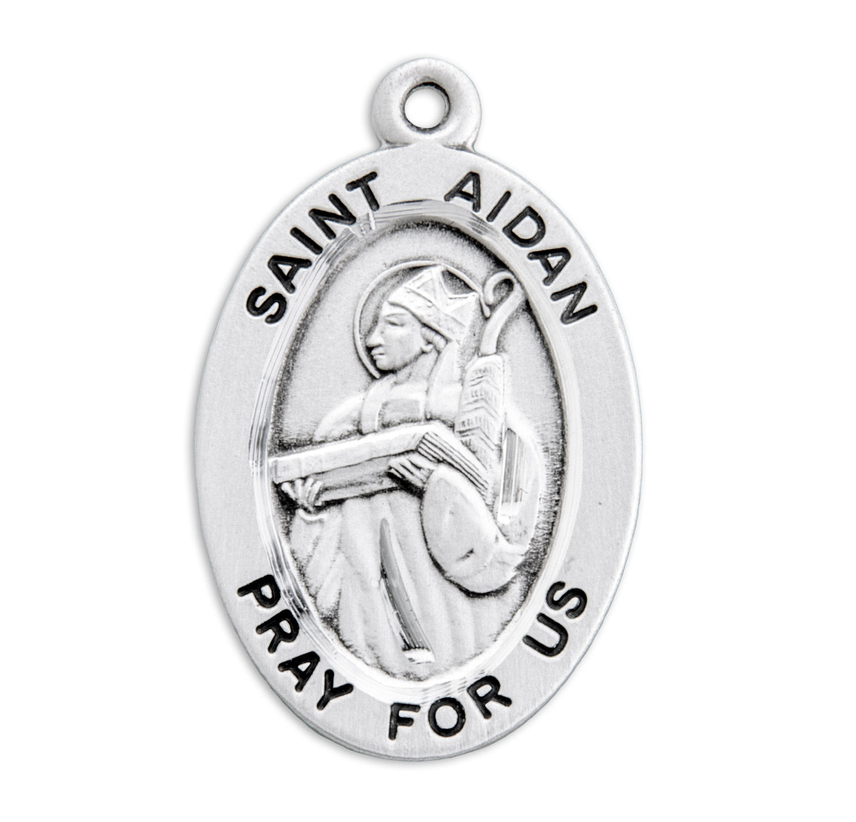 St. Aidan Sterling Silver Medal Necklace