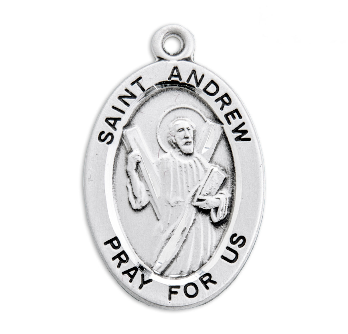 St. Andrew Sterling Silver Medal Necklace