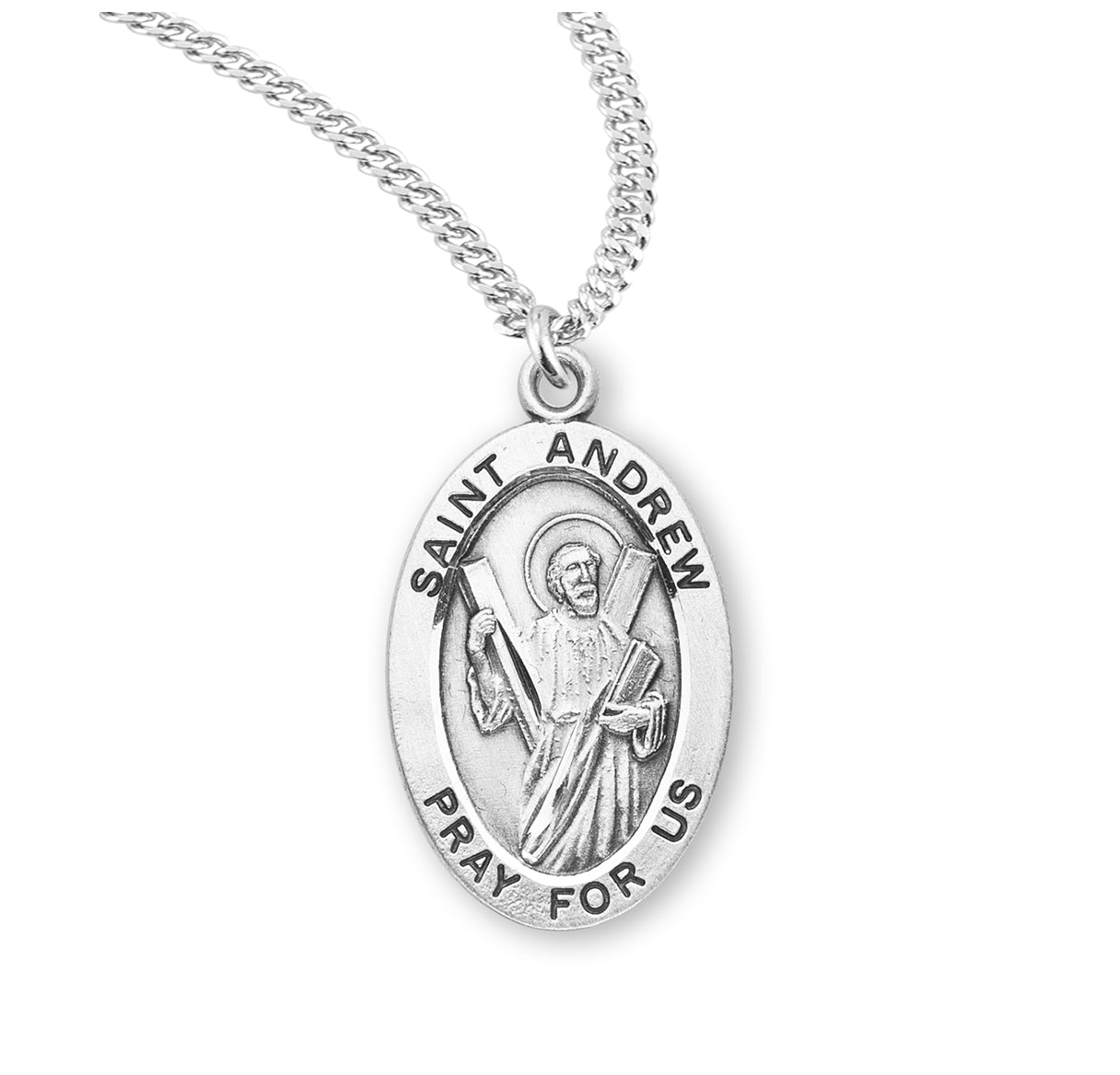 St. Andrew Sterling Silver Medal Necklace