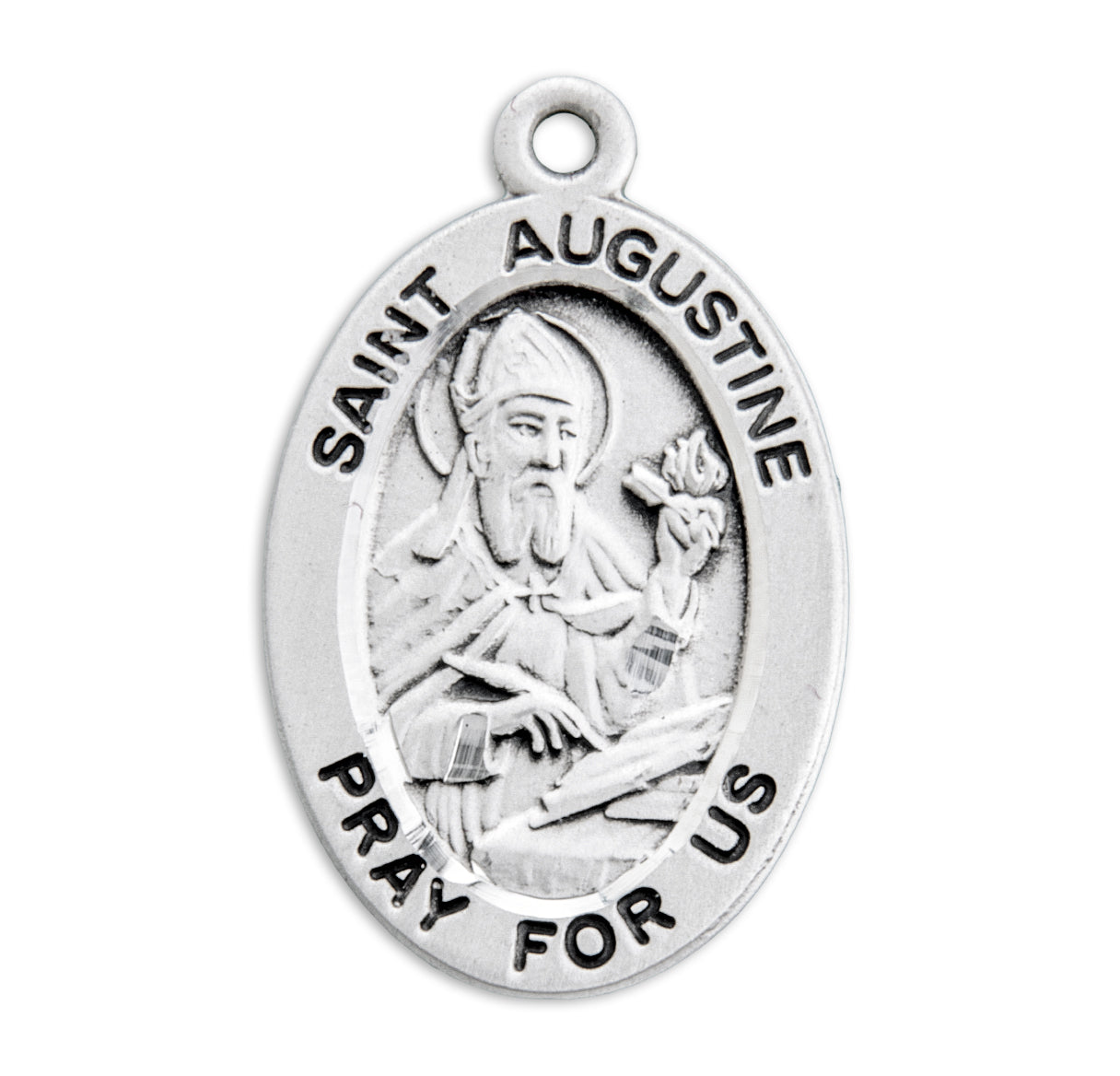 St. Augustine Sterling Silver Medal Necklace