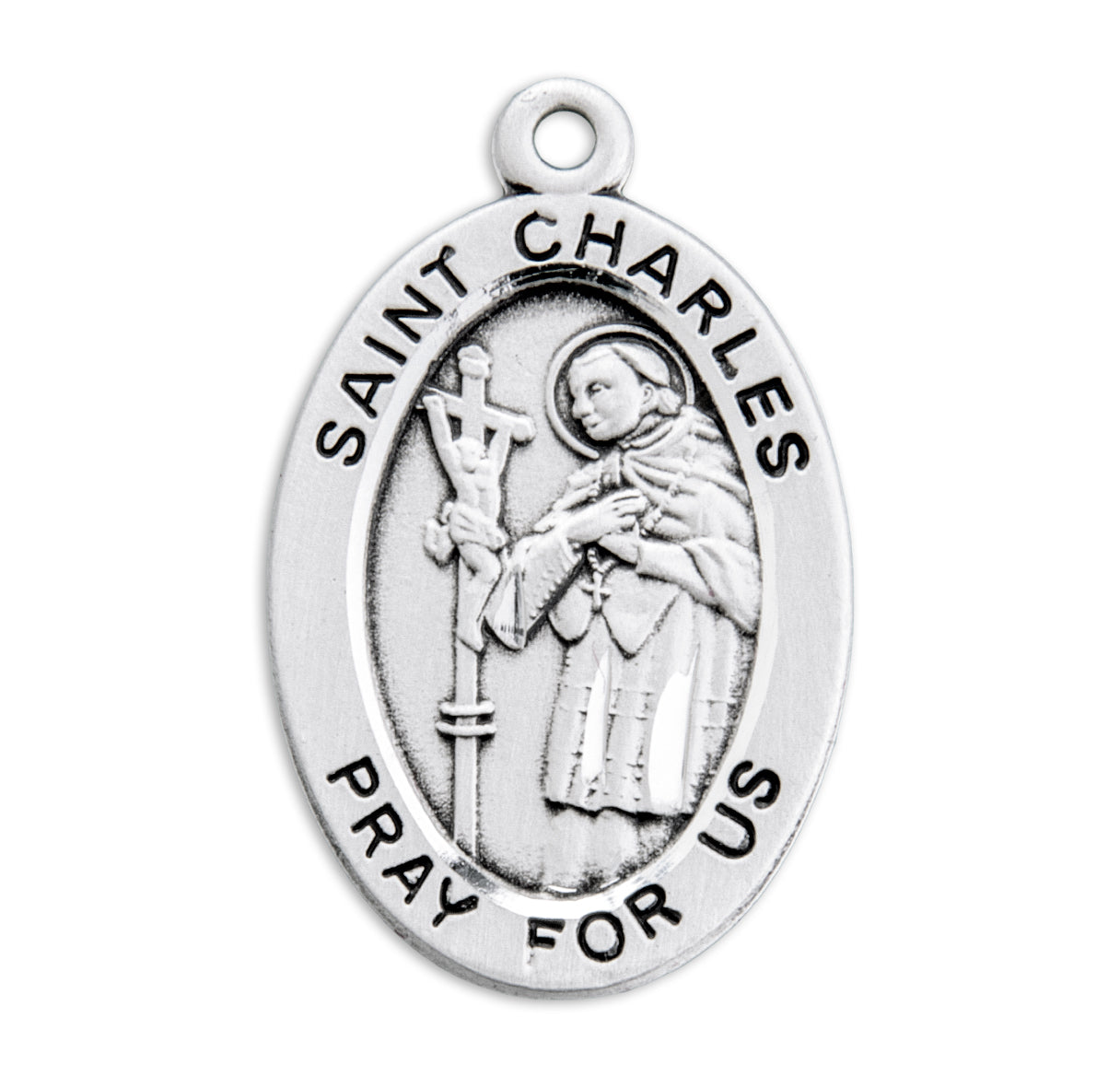 St. Charles Sterling Silver Medal Necklace