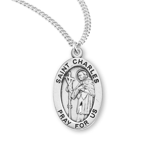 St. Charles Sterling Silver Medal Necklace