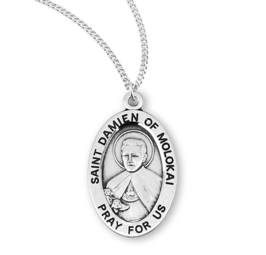 St. Damian Sterling Silver Medal Necklace