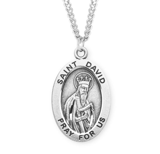 St. David Sterling Silver Medal Necklace