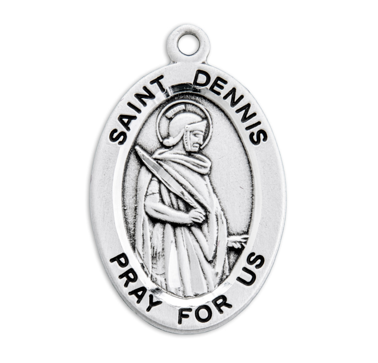 St. Dennis Sterling Silver Medal Necklace