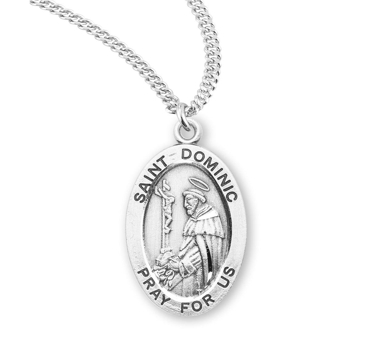 St. Dominic Sterling Silver Medal Necklace