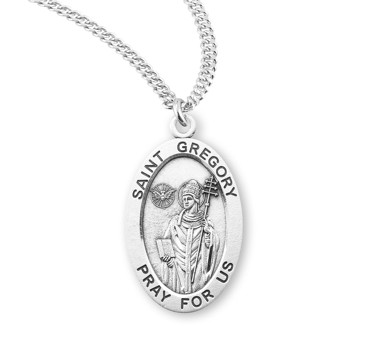 St. Gregory Sterling Silver Medal Necklace