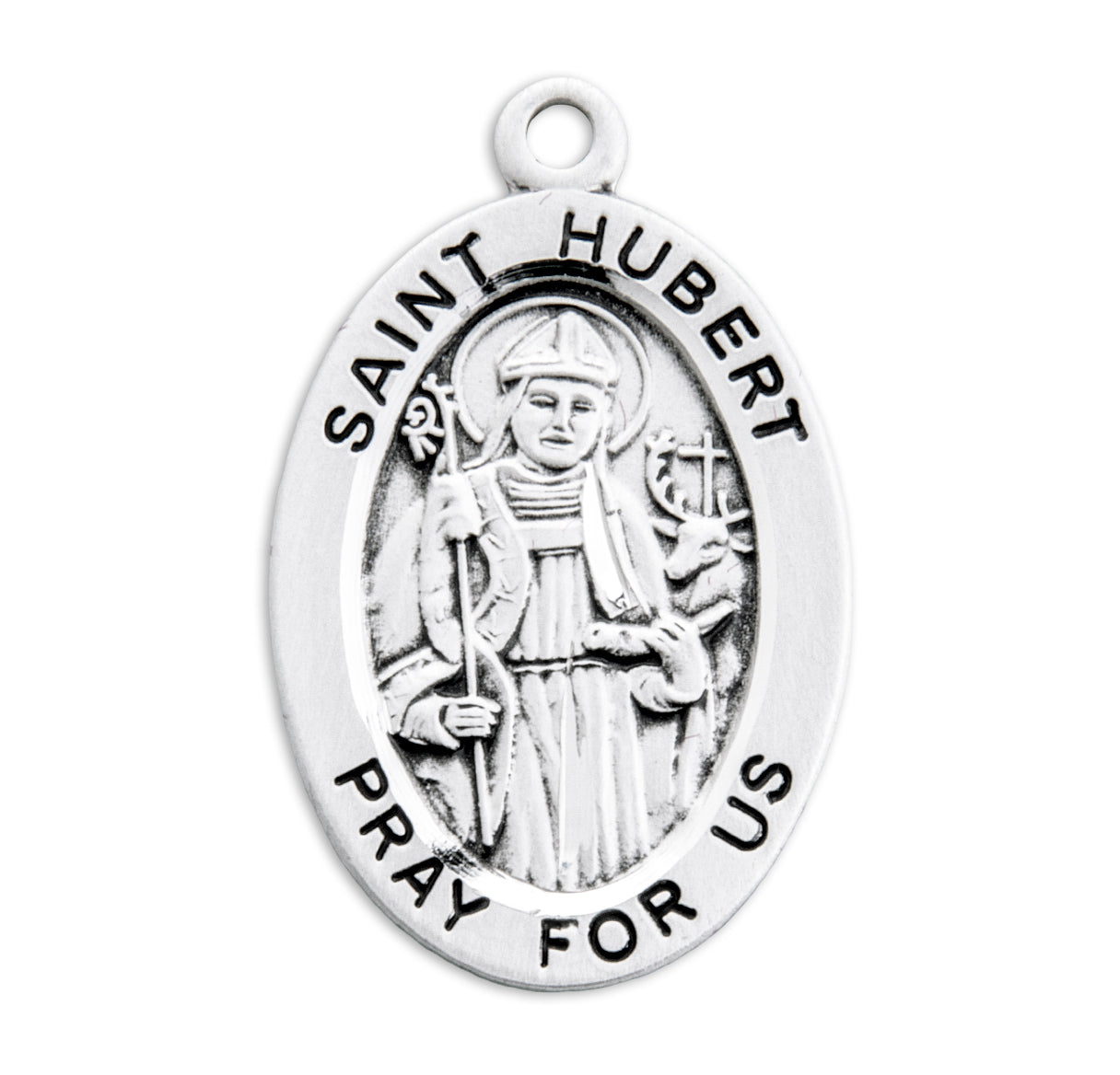 St. Hubert Sterling Silver Medal Necklace