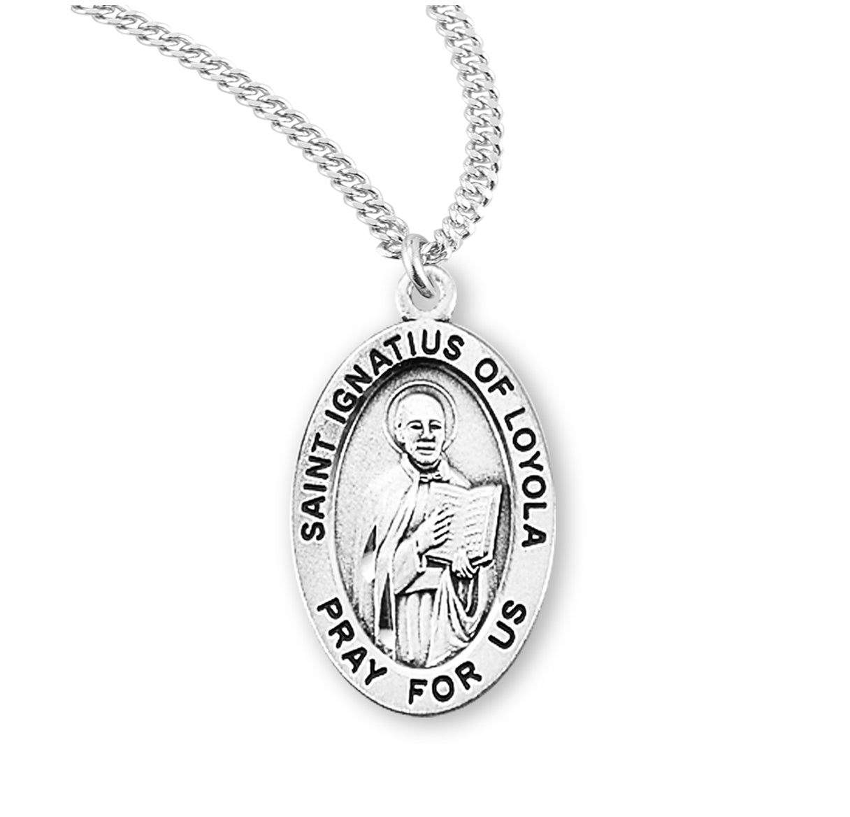 St. Ignatius Sterling Silver Medal Necklace