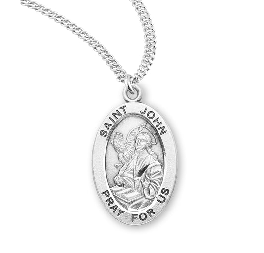 St. John the Evangelist Sterling Silver Medal Necklace