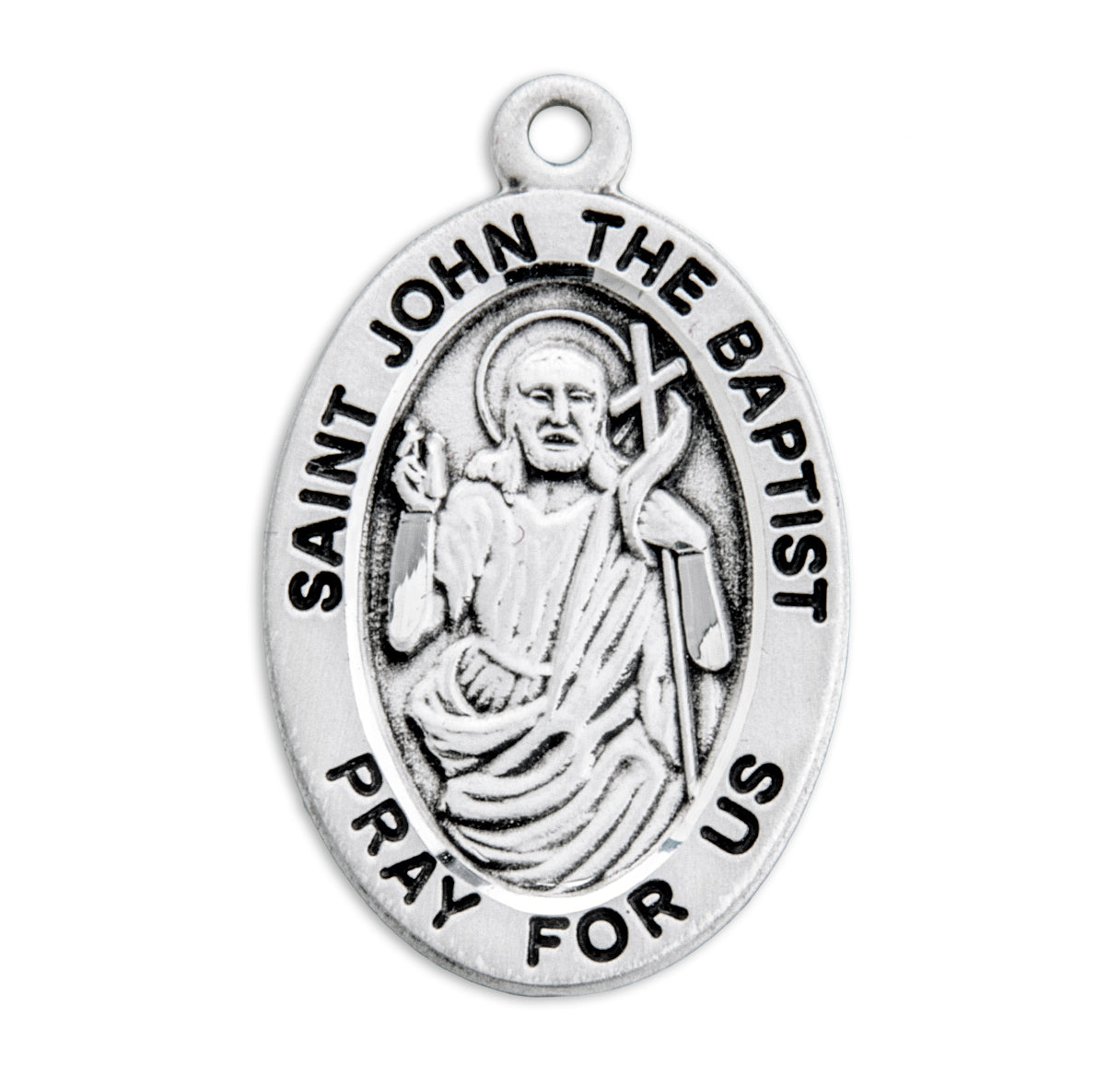 St. John the Baptist Sterling Silver Medal Necklace