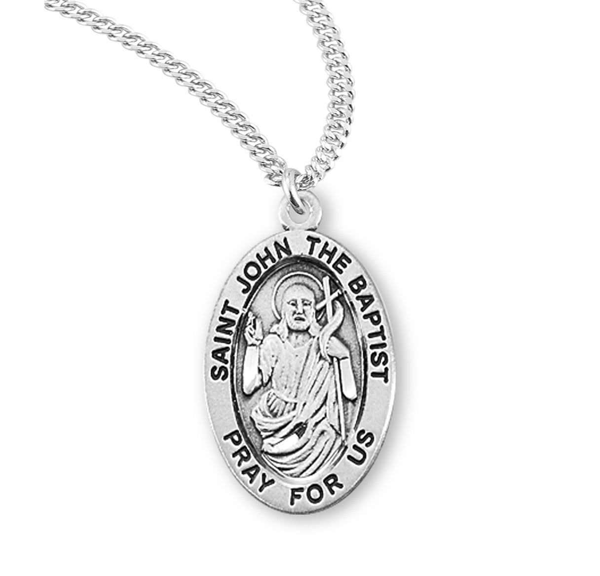 St. John the Baptist Sterling Silver Medal Necklace