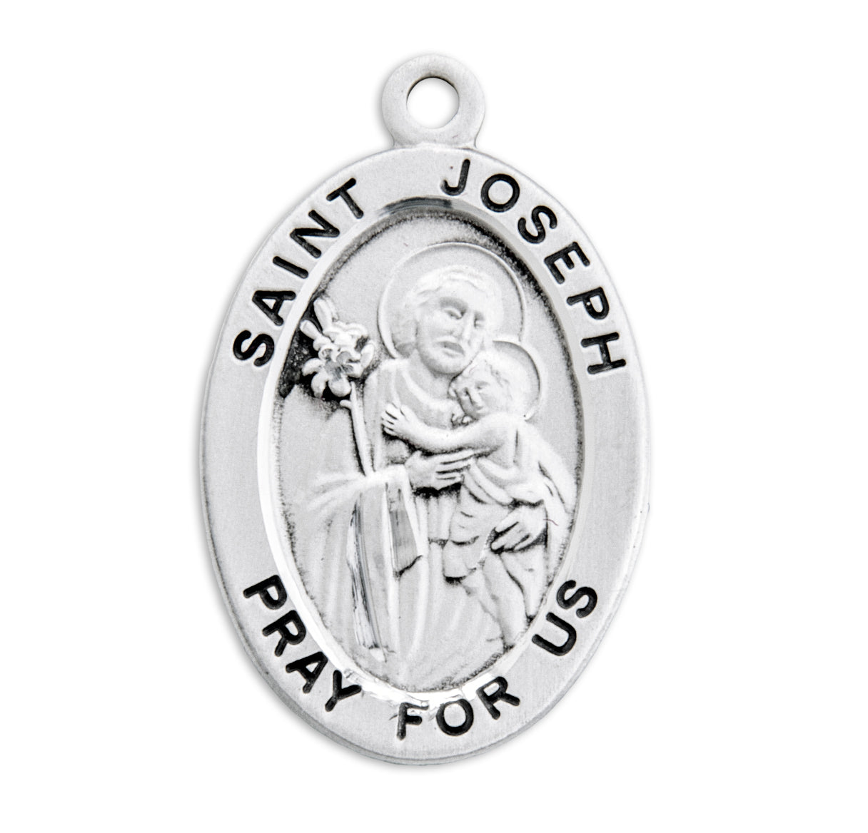 St. Joseph Sterling Silver Medal Necklace