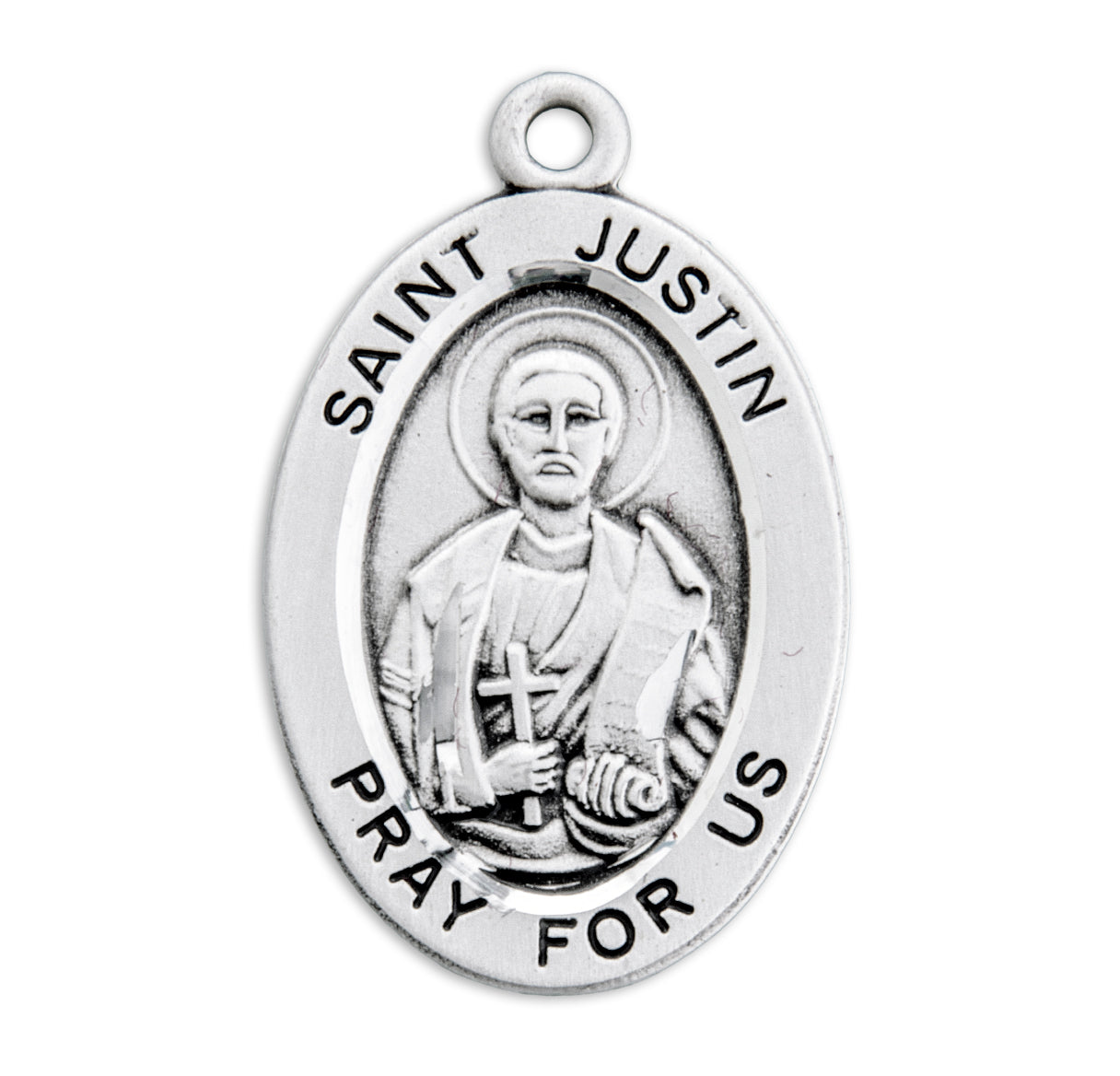 St. Justin Sterling Silver Medal Necklace