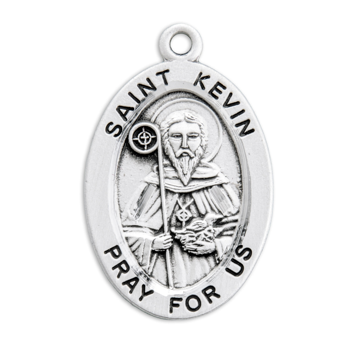 St. Kevin Sterling Silver Medal Necklace