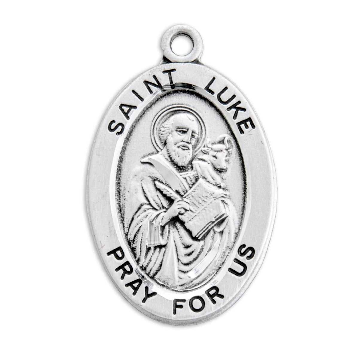 St. Luke Sterling Silver Medal Necklace