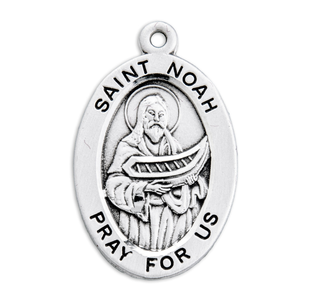 St. Noah Sterling Silver Medal Necklace